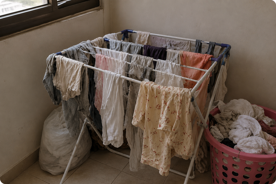 Before laundry organization